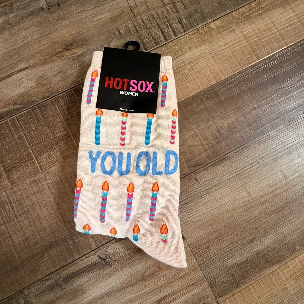 HOT SOX‎ You Old Socks Pink  Size 9-11 NWT